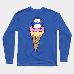 Penguin Icecream Cone Long Sleeve T-Shirt